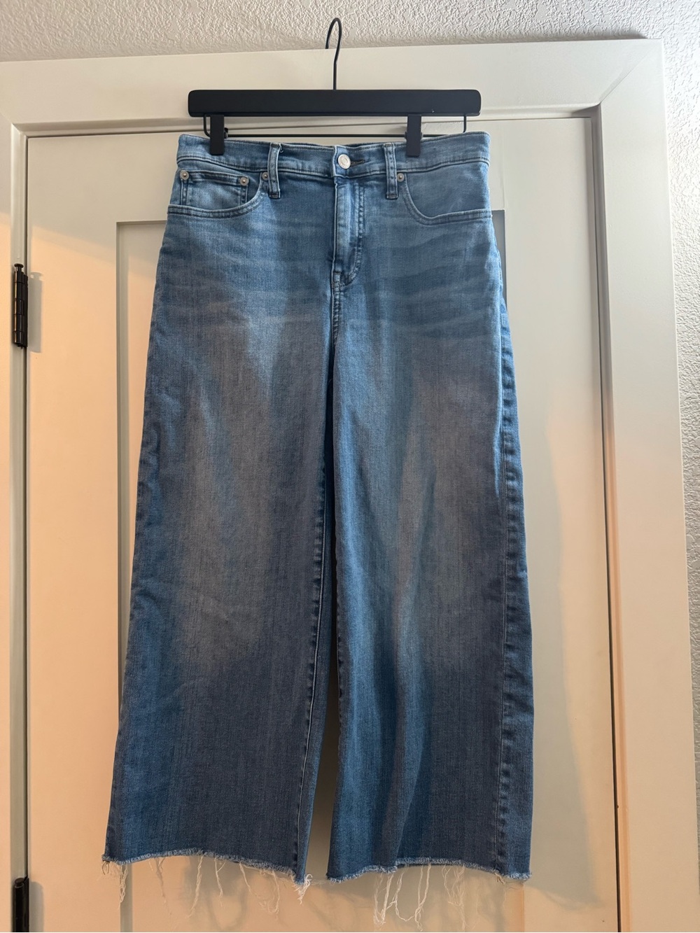 J. Crew Medium Blue Wide-Leg Crop Jeans